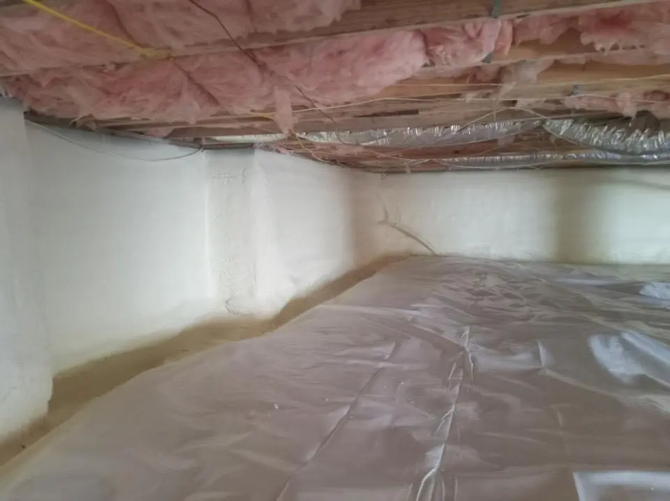 Crawl space encapsulation with closed-cell spray foam for Attic Insulation in Midland Park